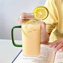 Caneca Square em Vidro e Madeira + Canudo de Vidro BRINDE!