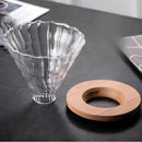 Kit Barista Cristal Wave – Porta Filtro V60 + Jarra 600ml + Suporte em Bambu