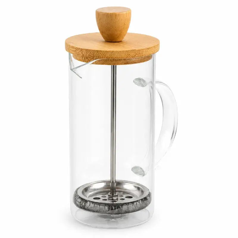 Cafeteira Prensa Francesa Bambuá | Vidro Borosilicato com Tampa de Bambu - 350ml ou 600ml