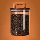 Pote Hermético com Tampa Wood Beans Para Café e Chá