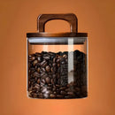 Pote Hermético com Tampa Wood Beans Para Café e Chá