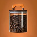 Pote Hermético com Tampa Wood Beans Para Café e Chá