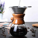 Cafeteira Estilo Chemex em Vidro com Filtro Inox