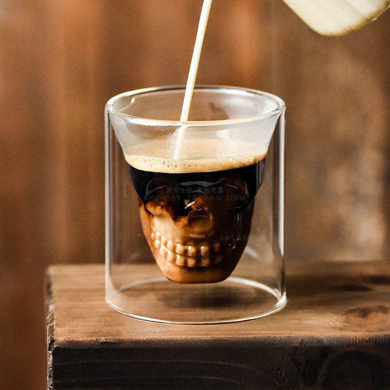 Copo Skull Com Vidro Duplo 3D