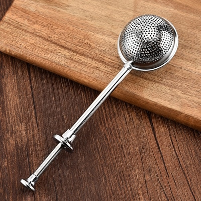 Infusor Para Chá Bolinha com Cabo Longo em Aço Inox
