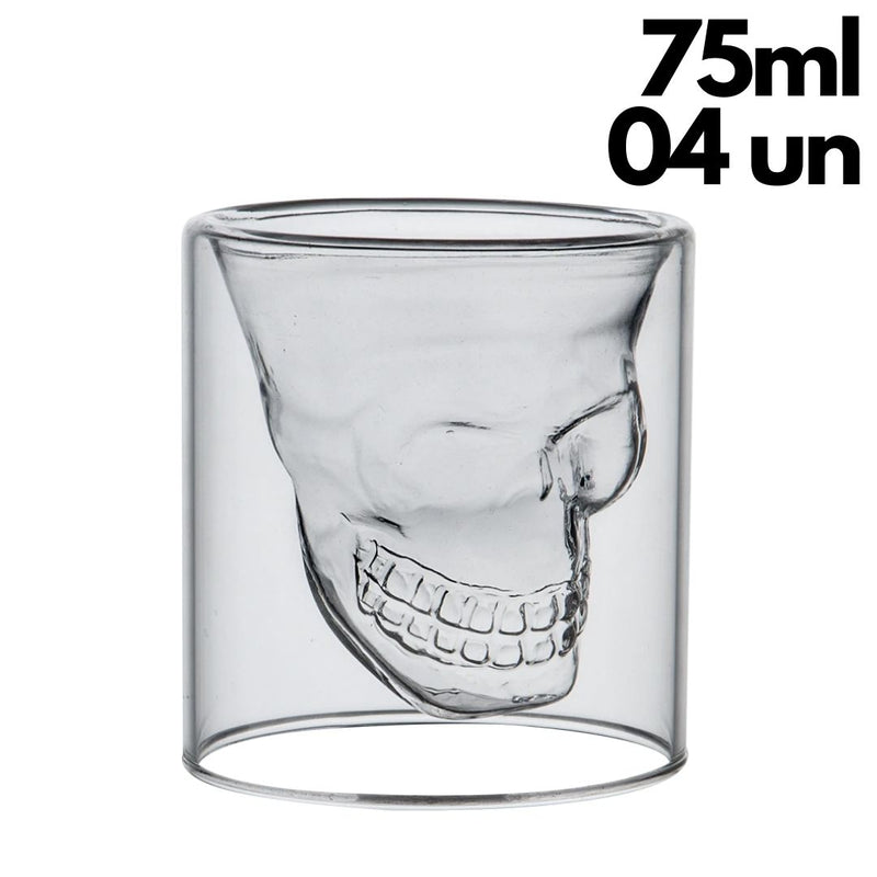 Copo Skull Com Vidro Duplo 3D