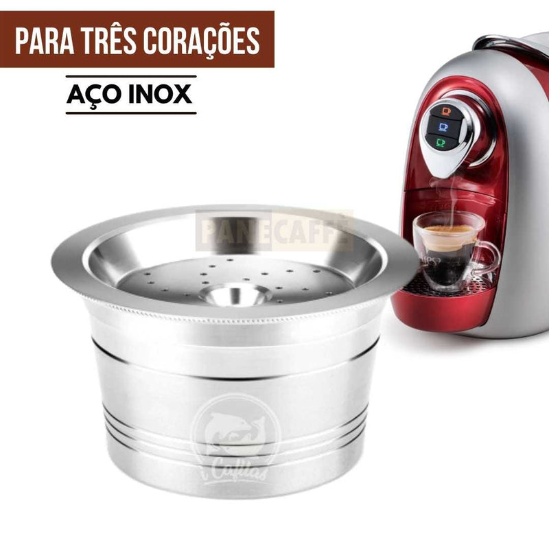 Cápsulas Reutilizável em Inox para Três Corações