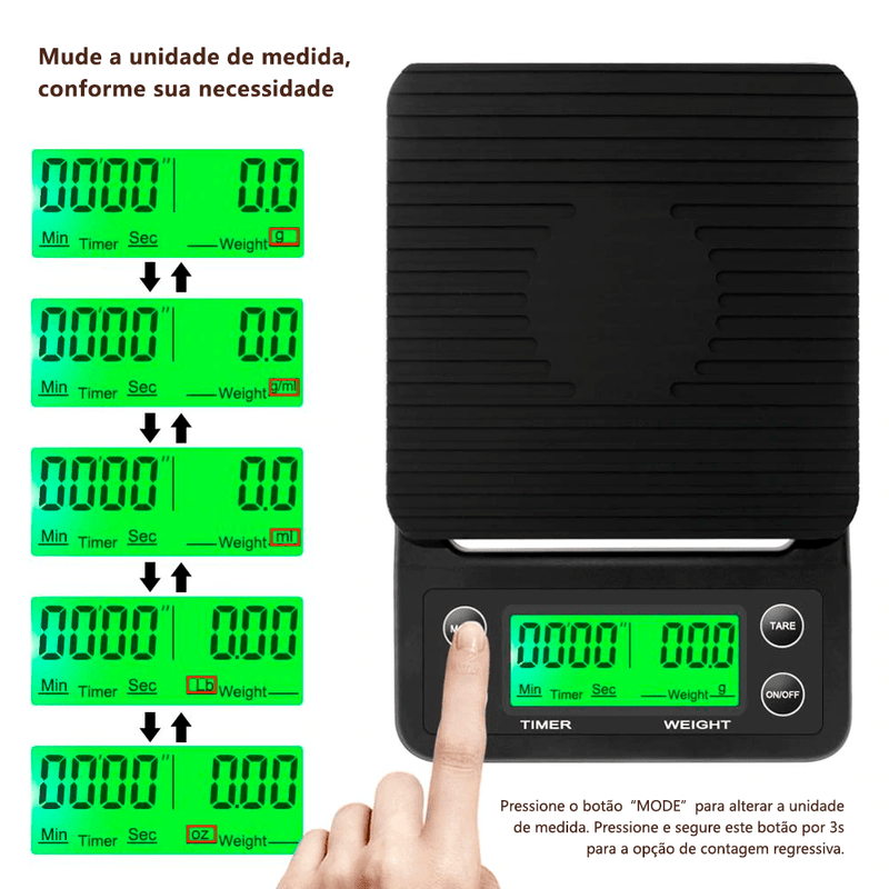 Balança de Alta Precisão com Timer