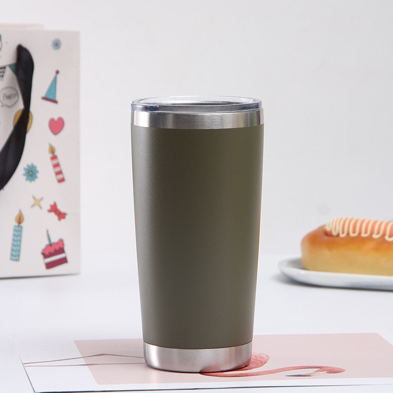 Copo Térmico com Tampa Para Cerveja e Café 590ml