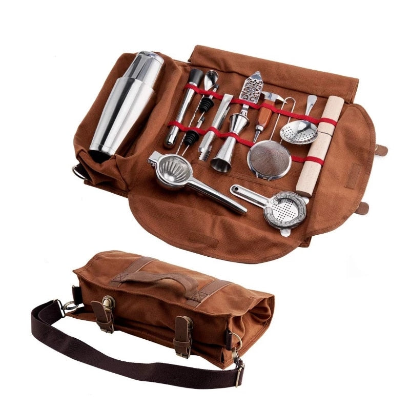 Bolsa Bartender em Lona Para Transporte de Utensílios