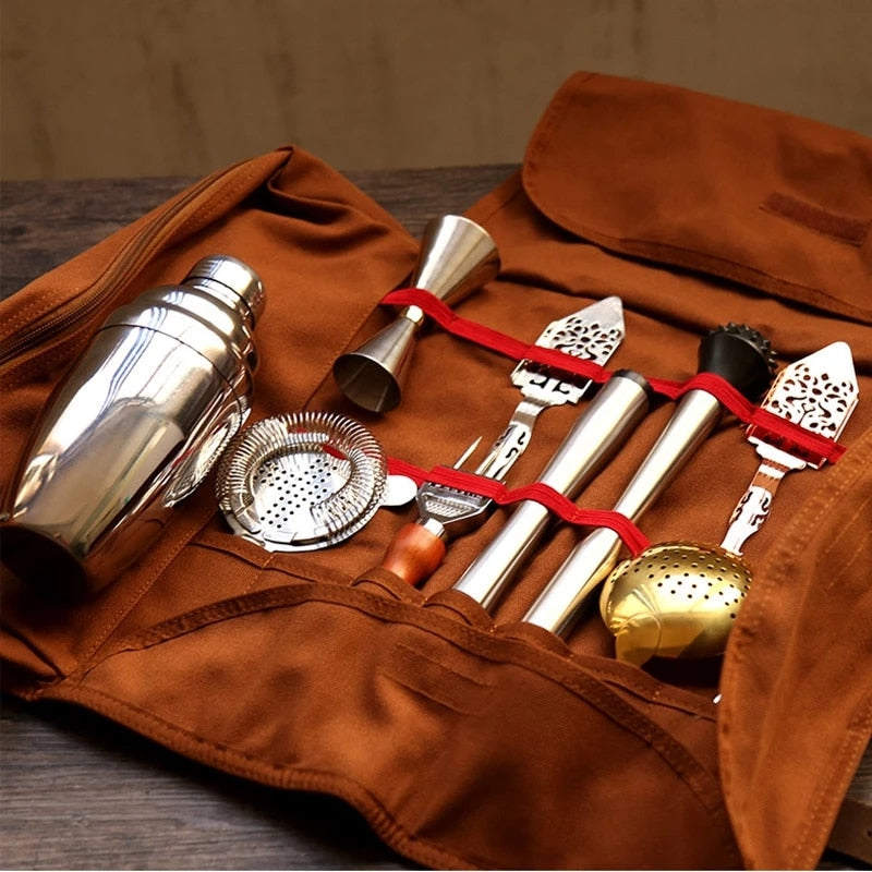 Bolsa Bartender em Lona Para Transporte de Utensílios