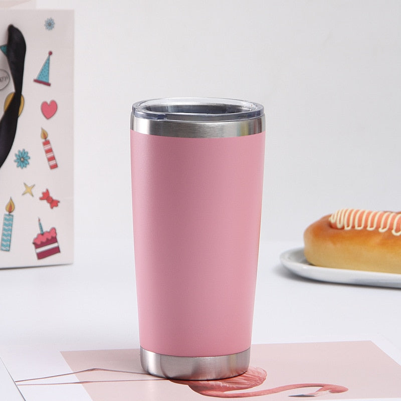 Copo Térmico com Tampa Para Cerveja e Café 590ml