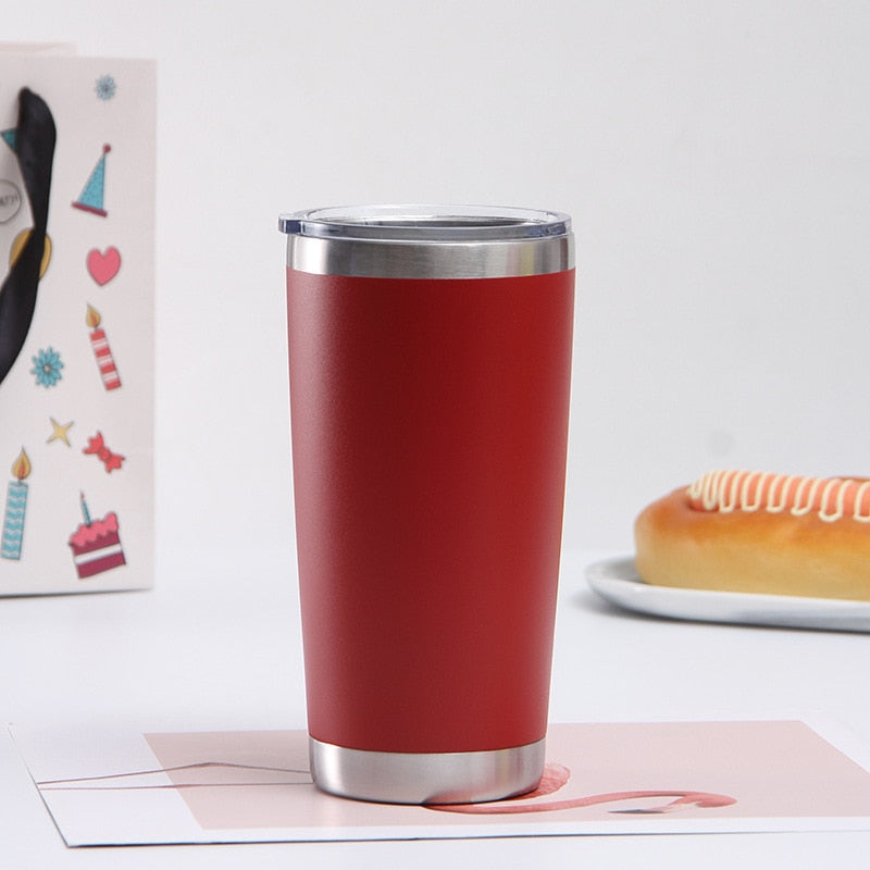 Copo Térmico com Tampa Para Cerveja e Café 590ml