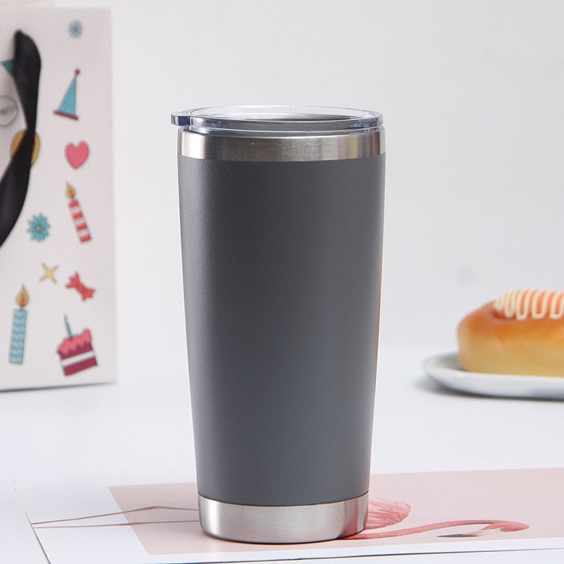 Copo Térmico com Tampa Para Cerveja e Café 590ml