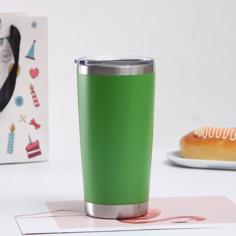 Copo Térmico com Tampa Para Cerveja e Café 590ml
