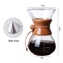 Cafeteira Estilo Chemex em Vidro com Filtro Inox