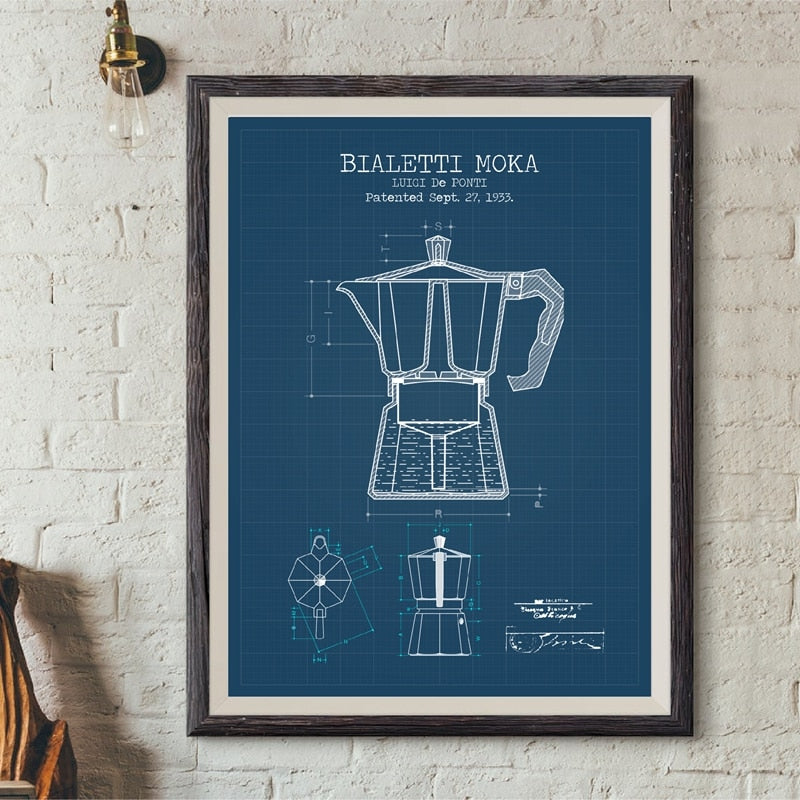 Pôster Quadro Coffee Art - Bialetti Moka Vintage