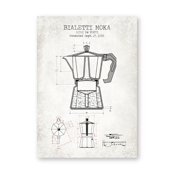 Pôster Quadro Coffee Art - Bialetti Moka Vintage