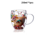 Caneca Flowers Artesanal em Vidro Duplo