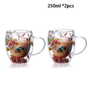 Caneca Flowers Artesanal em Vidro Duplo