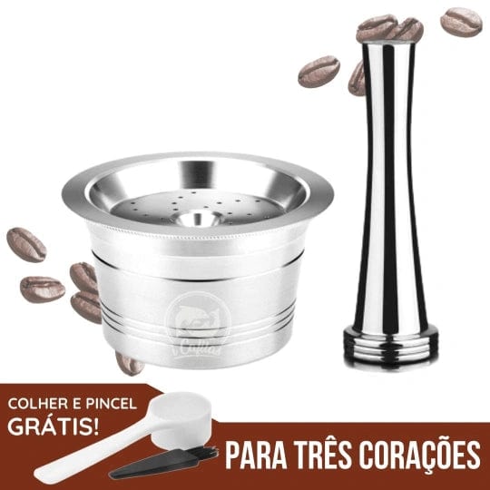 Cápsulas Reutilizável em Inox para Três Corações