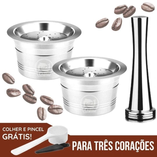 Cápsulas Reutilizável em Inox para Três Corações