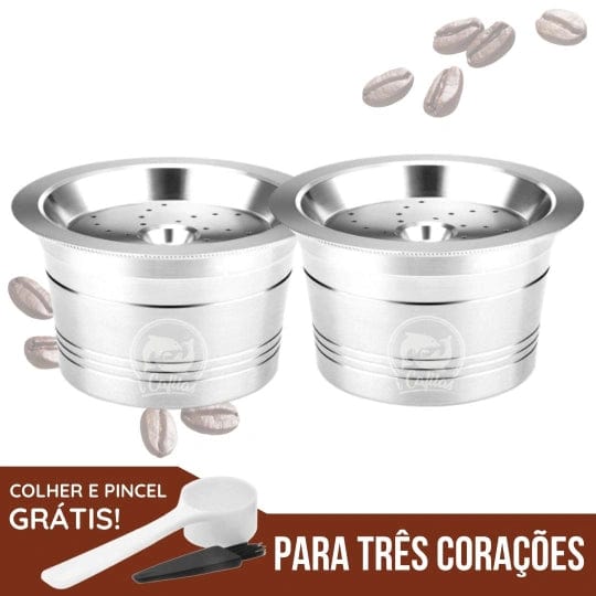 Cápsulas Reutilizável em Inox para Três Corações