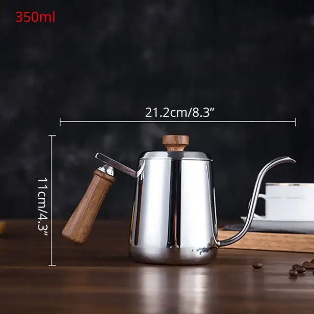 Chaleira Pescoço de Ganso Gooseneck Wood Inox