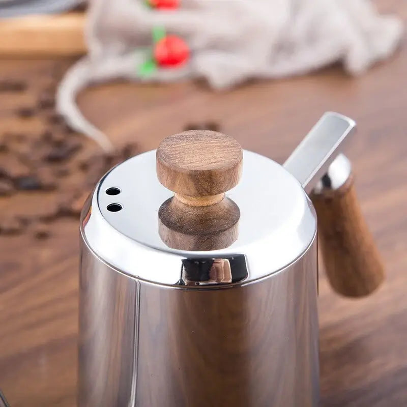 Chaleira Pescoço de Ganso Gooseneck Wood Inox