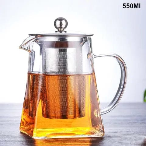 Jarra para Chá com Infusor Square em Vidro Temperado