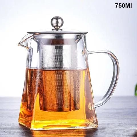 Jarra para Chá com Infusor Square em Vidro Temperado