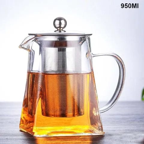 Jarra para Chá com Infusor Square em Vidro Temperado